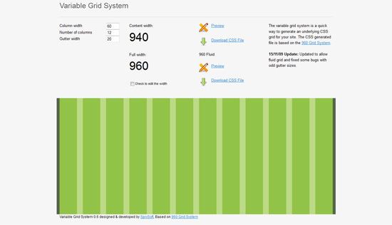 Variable Grid System